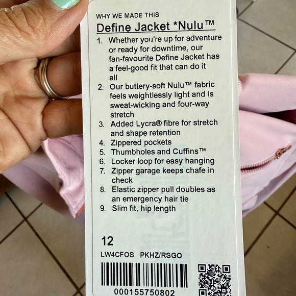 Lululemon Define Jacket Nulu-Pink Haze/Rose Gold-NWT - Picture 12 of 13